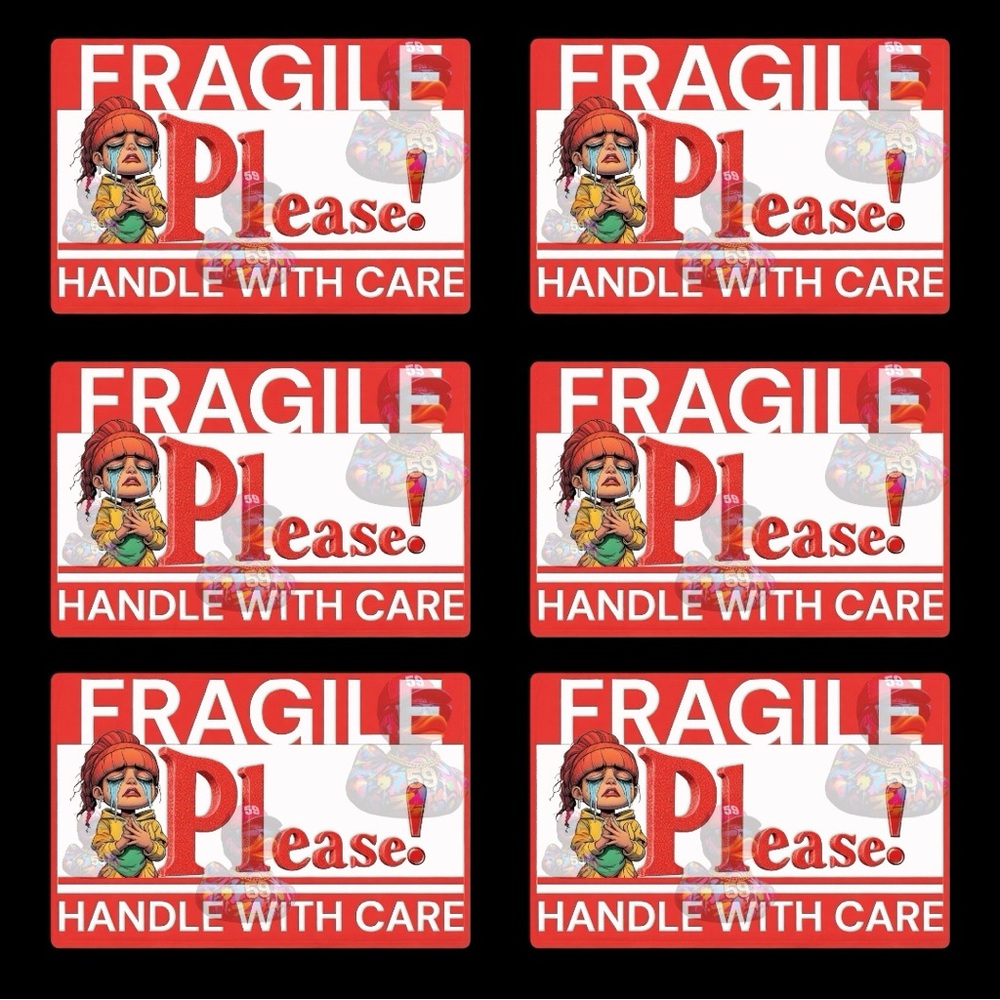 40 Fragile Handle With Care Sticker Pack